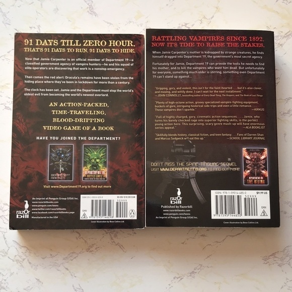 DEPARTMENT 19 set of 2 softcover books - Picture 2 of 4